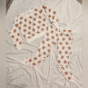 EUC Better Together Size XS Two Piece Gingerbread Man Sleep Set
